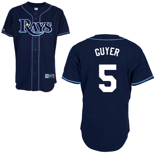 Brandon Guyer #5 Youth Baseball Jersey-Tampa Bay Rays Authentic Alternate 2 Navy Cool Base MLB Jersey